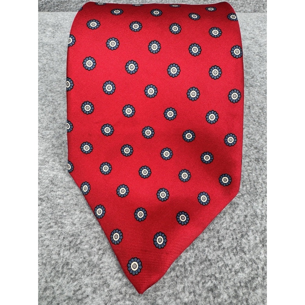 Men's Red Medallion Necktie Classic Floral‎ Pattern Dress Tie Morgan Hart